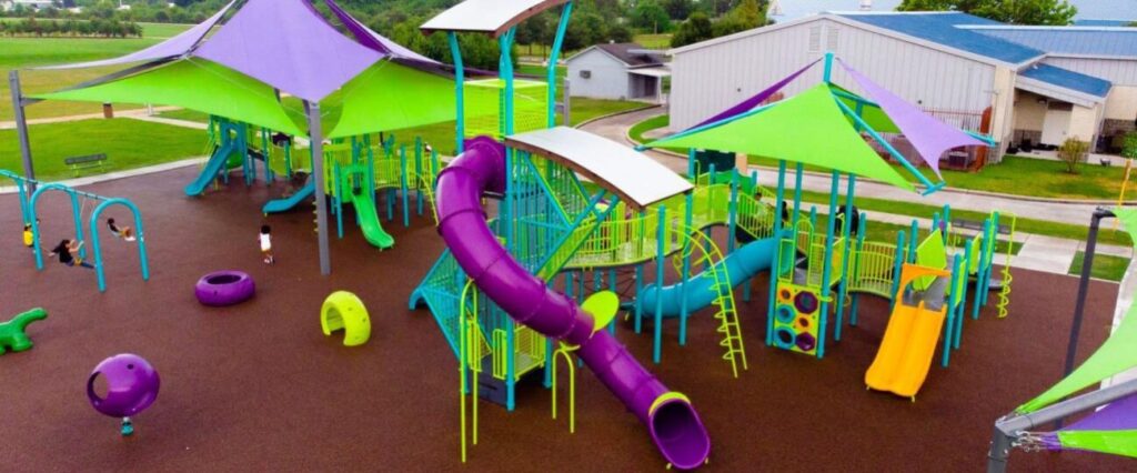 Colourful playground equipment